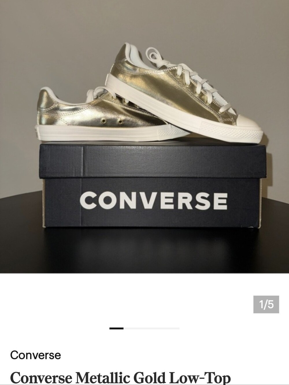 Converse Metallic Gold Low-Top Sneakers with White Soles